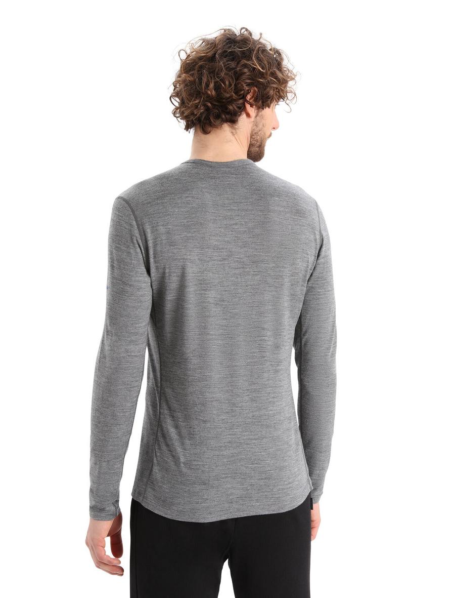 Base Layers Icebreaker Merino 200 Oasis Long Sleeve Crewe Last Run Męskie Szare | PL 1609LISH